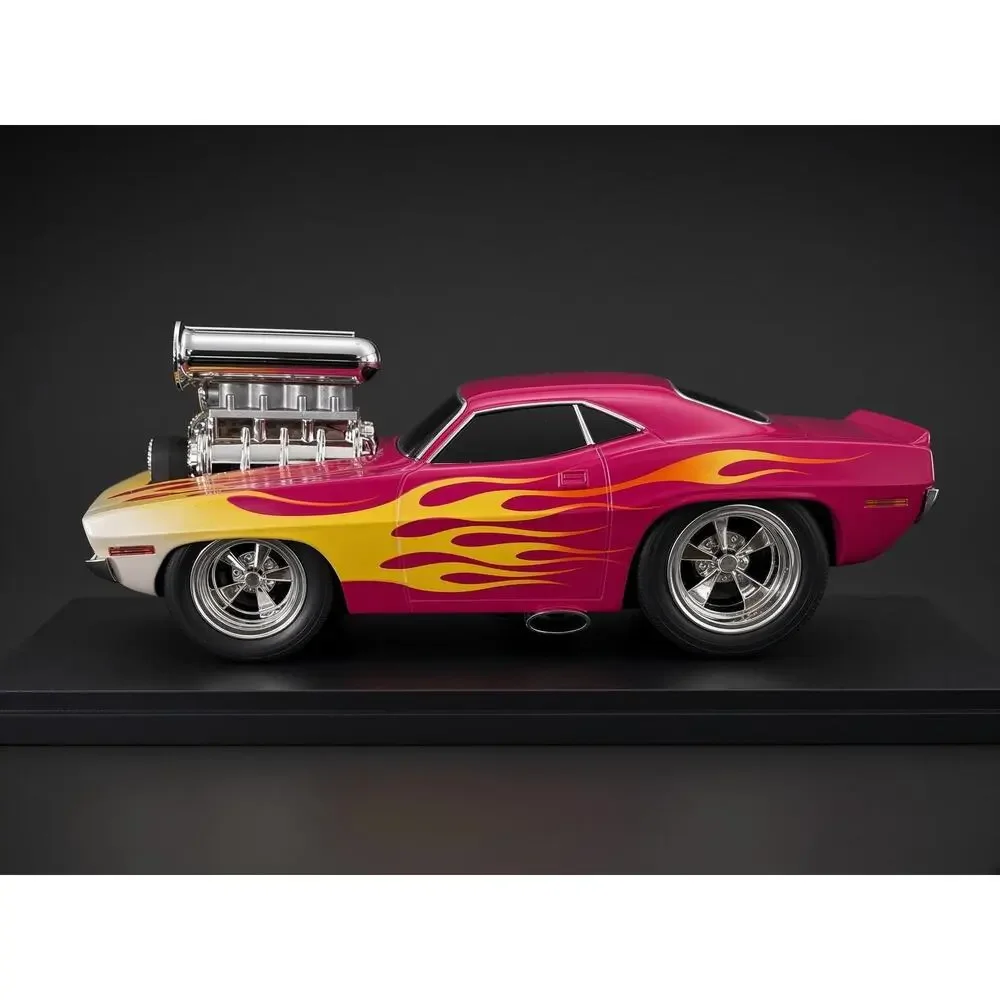 Muscle Machines 1:18 Diecast 1970 Plymouth Cuda Pink Flame Blown Pro Street Car